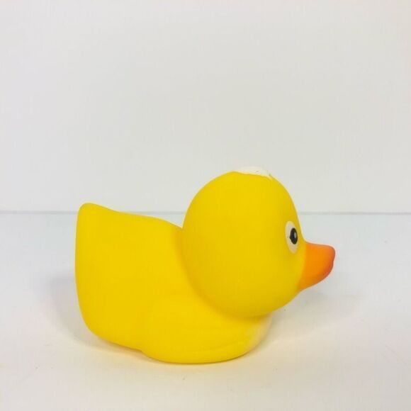 cititoy yellow rubber duck white hair and chest 1.5 inches vntage 90s - Picture 5 of 9